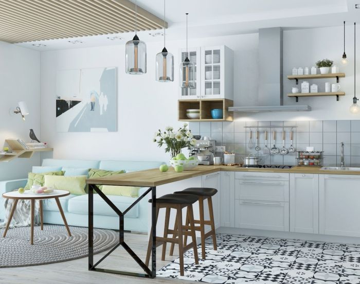 Дизайн кухни в скандинавском стиле с фото