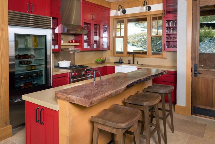 Дизайн интерьера красной кухни — современные идеи (60 фото)