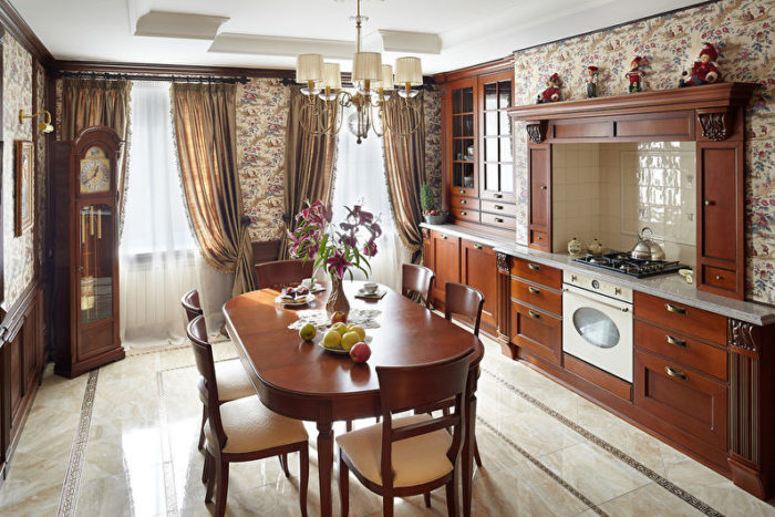 Кухня в классическом стиле  - современный дизайн интерьера